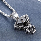 Vintage Motorcycle Chain Necklace Stainless Steel Pendant Biker Punk Gothic Jewelry Accessories