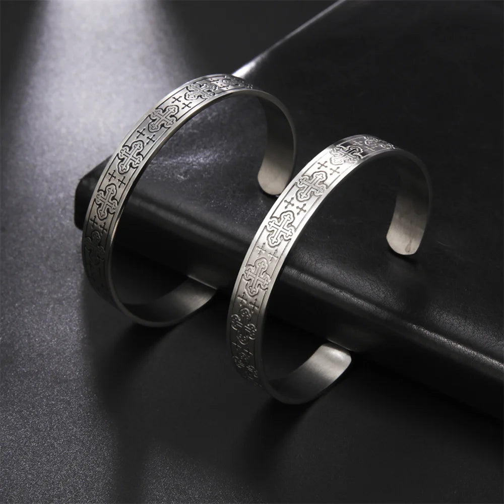 My Shape Vintage Viking Celtics Knot Bangles for Men Couple Stainless Steel Adjustable Open Cuff Bangle Bracelets