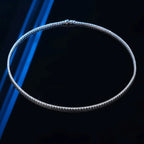 Luxury Solid Platinum PT950 Women's 2mm Mosane Diamond Necklace Single Row Diamond Clavicle Chain