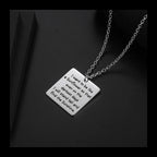 Alphabet Square Pendant Necklace — Stainless