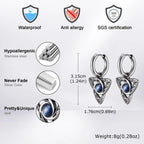 Viking Stone Triangle Huggie Hoop Earrings