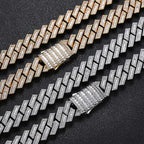 Iced Out Cuban Chain Necklace Stainless Steel 18/19MM