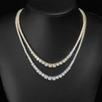 Tennis Chain Necklace Stainless Steel Gradient CZ
