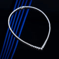 NeeTim Moissanite Tennis Necklace for Women 925 Sterling Silver with White Gold Plated Size Luxury Diamond Neck Chain