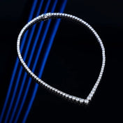 Silver-Tone Moissanite Tennis Necklace