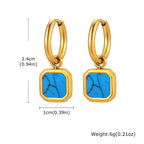 Natural Stone Huggie Hoop Earrings — SS