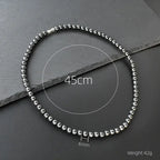 Hematite Obsidian Triple Protection Necklace — Zinc Alloy, 6mm