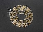 Gold Figaro Cuban Chain Necklace 3MM Stainless Steel