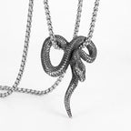 Retro Gothic Three Headed Long Snake Pendant Necklace Stainless Steel Punk Biker Snake Necklace For Men Women Fashion Jewelry