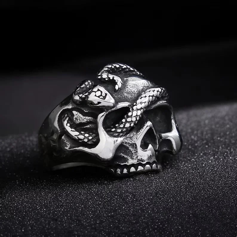 Priestess Retro Priest Ring, Men's Silvery Plated Ring, Artistic Ring Punk Style, Goth Jewelry for Men, Gifts for