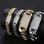Gold Cuban Chain Necklace Iced Out 18K 12/22MM