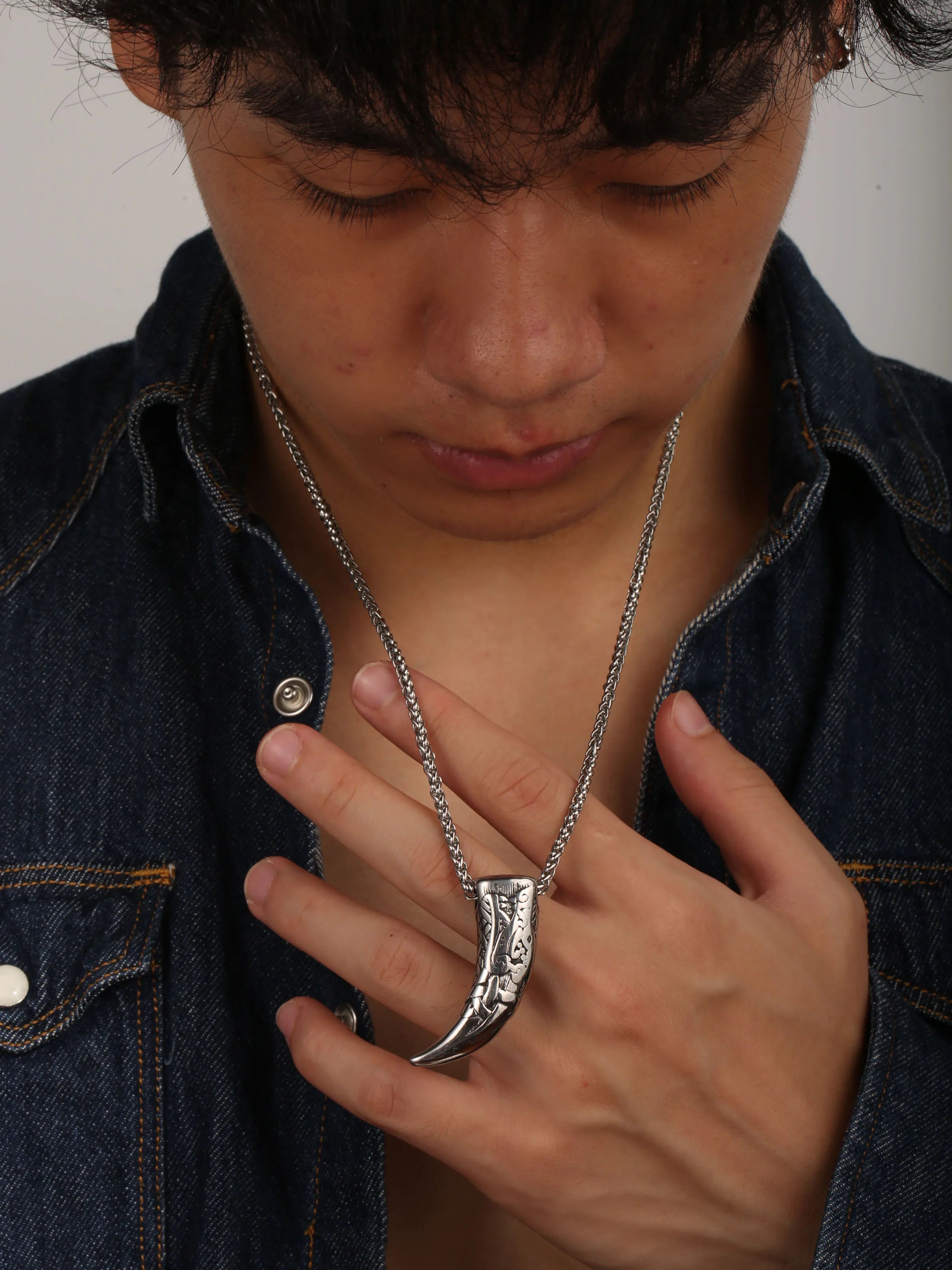 Viking Wolf Teeth Pendant — Stainless Steel