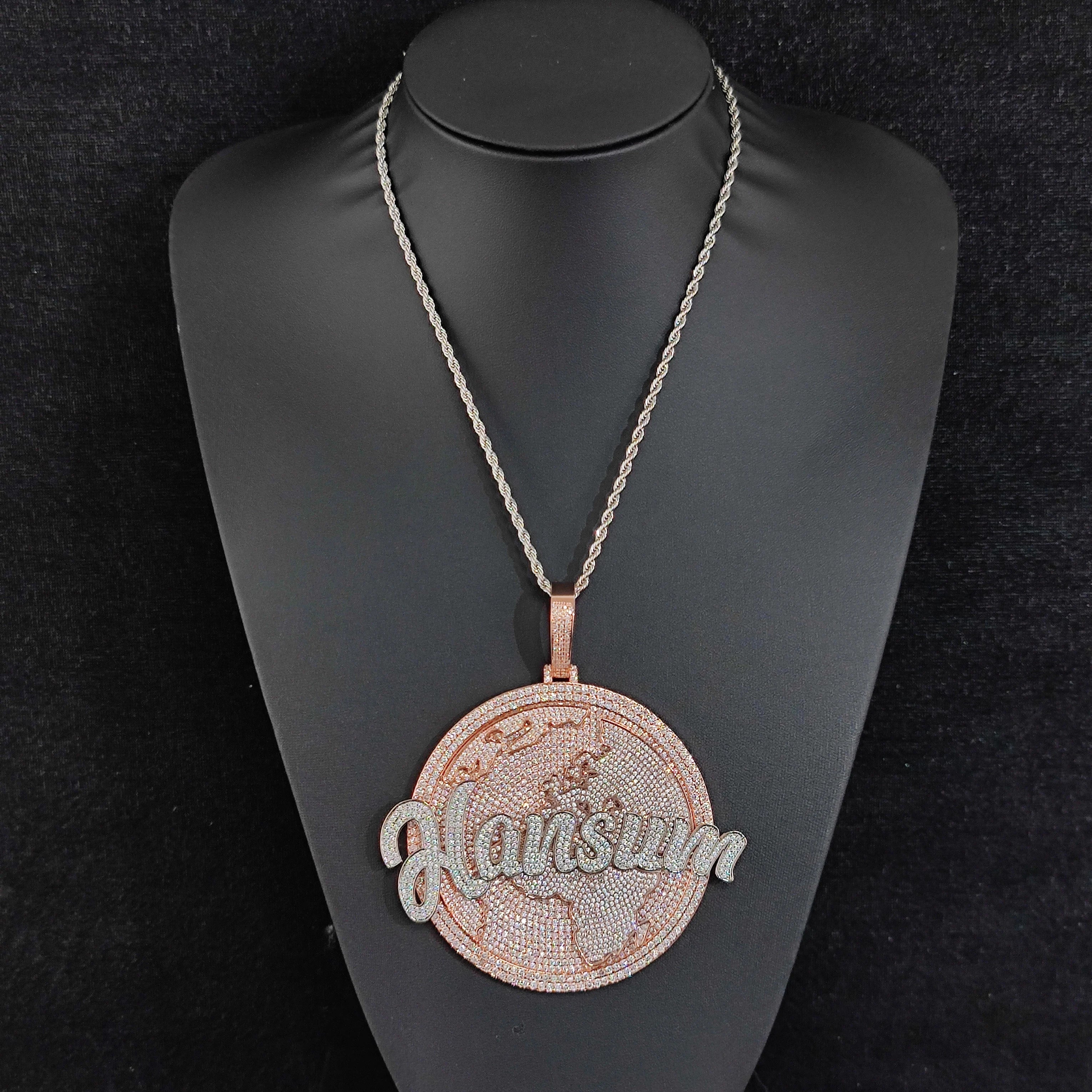Statement Pendant Necklace Vintage Monogram