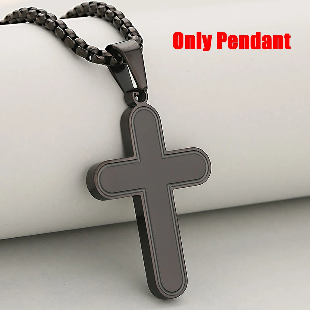 Cross Pendant Necklace — Stainless Steel