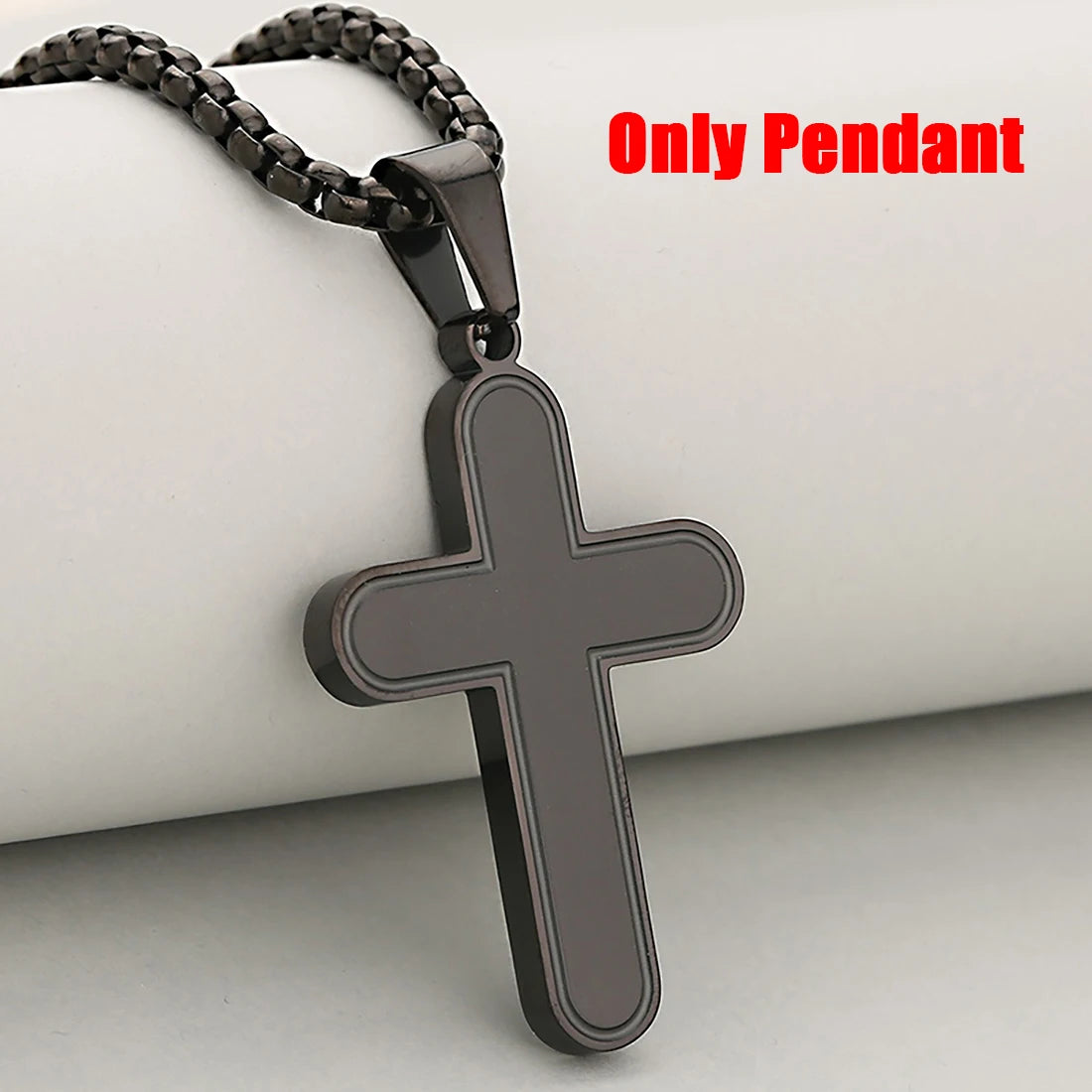 Cross Pendant Necklace — Stainless Steel