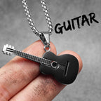Guitar Tape Pendant Necklace Stainless Steel