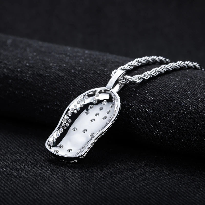 Iced Out Masked Head Pendant — 925 Silver
