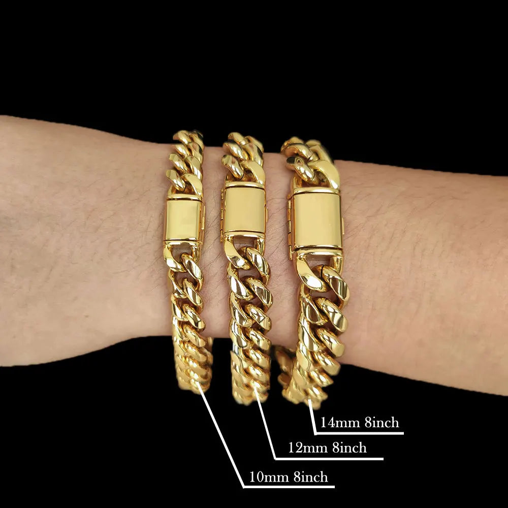 Black Cuban Chain Stainless Steel 8/10/12/14MM
