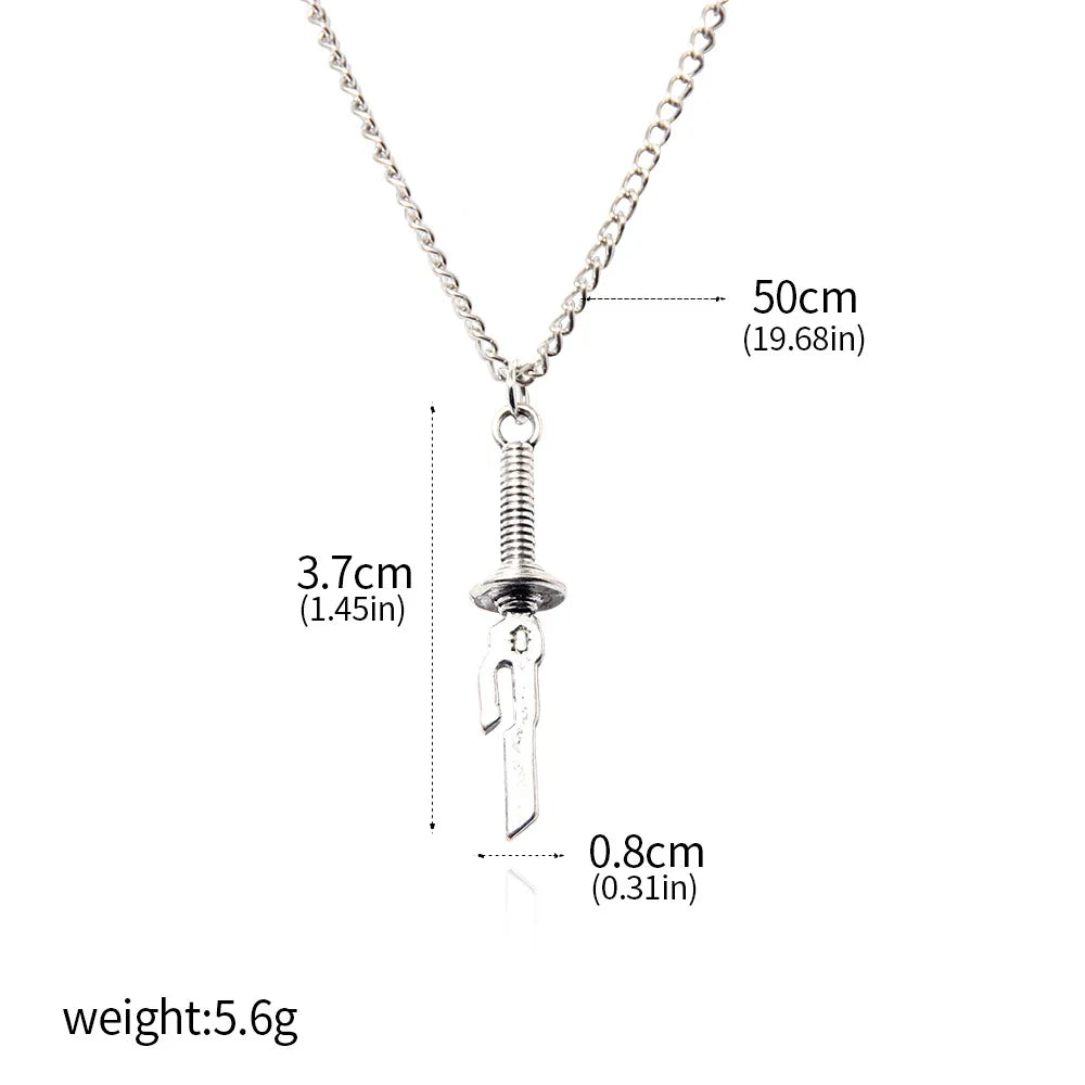 Anime Jujutsu Kaisen Fushiguro Toji Sword Necklace Spear of Tianri Knife Pendant Cosplay Necklaces For Unisex Choker