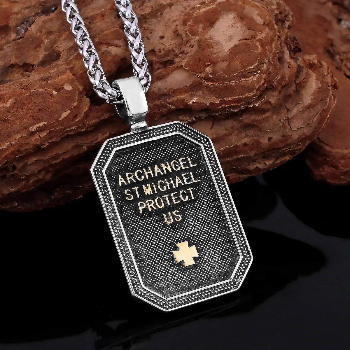 Religious Guard Archangel St. Michael Necklace Christian Faith Amulet Pendant Stainless Steel Gold Color Jewelry for