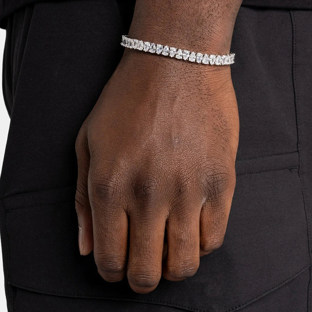Tennis Bracelet Stainless Steel 6MM Teardrop CZ