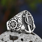 2022 New Design Stainless Steel Classic Bumps Signet Ring Navy Ship Shape Anels For Men Women Fashion Boat Jewelry Party Gift