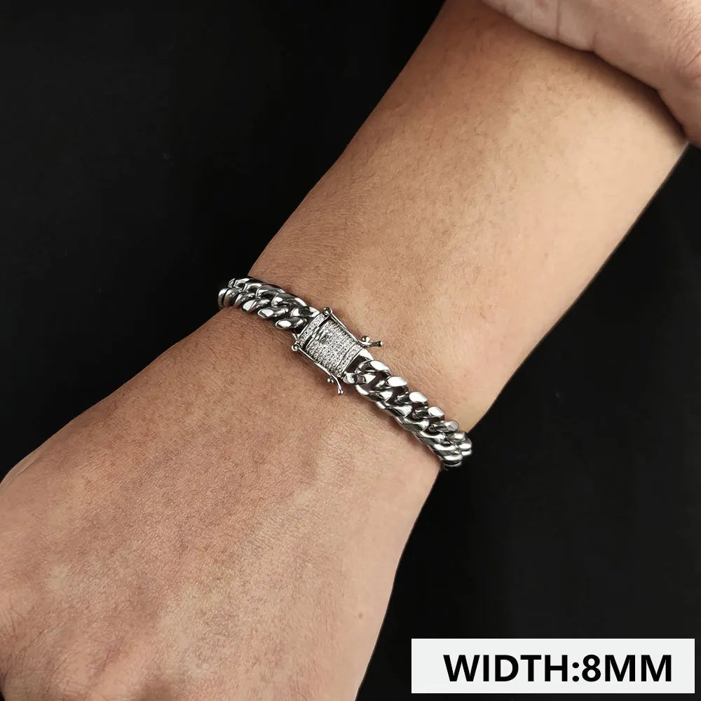 Iced Out Cuban Bracelet Stainless Steel Miami
