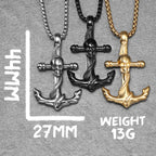 Anchor Sailor Pendant Necklace — Stainless Steel
