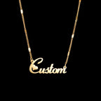 Atoztide Personalized Customized Brand Logo Names Pendant Necklace Stainless Steel Thick Chain for Men Women Jewelry