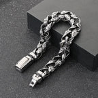 Vintage Braided Link Chain Bracelet 22cm — Stainless Steel