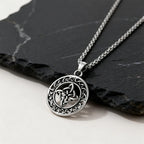 Celtic Knot Round Pendant Necklace — Stainless Steel