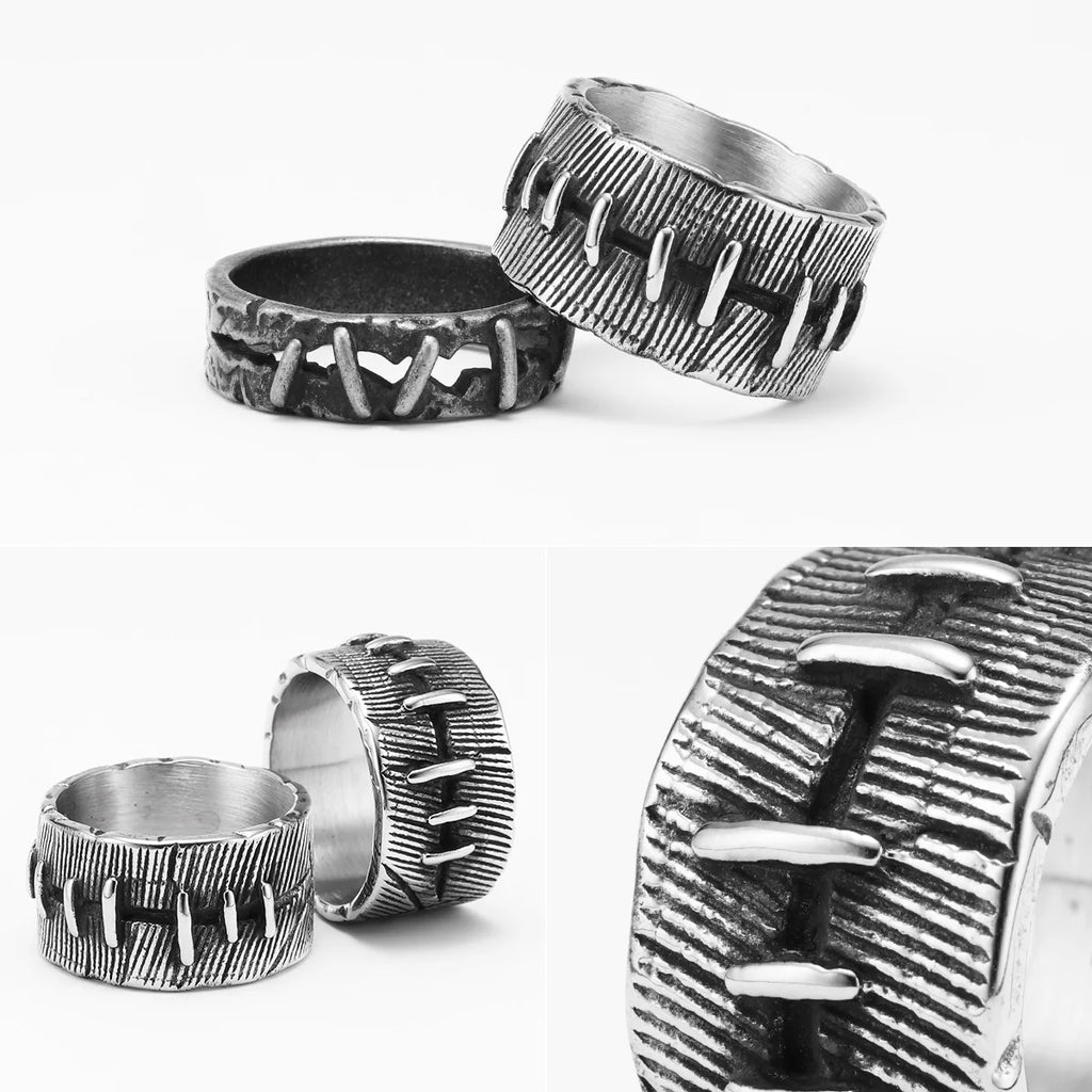 Gothic Suture Ring Stainless Steel