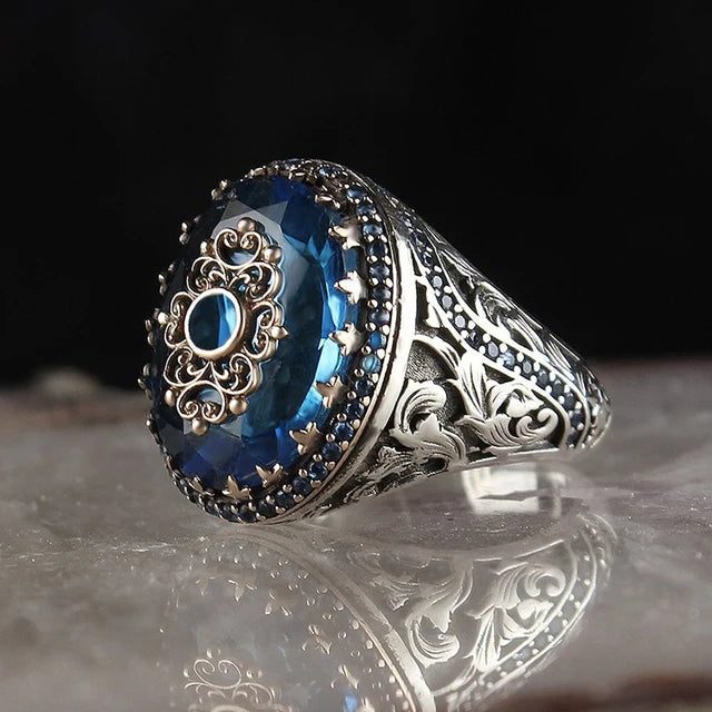 Vintage Iced Out Silver Ring