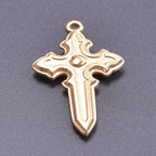 7pc Religious Belief Cross Treasure Sword Gold/Silver Color Pendant High Quality Stainless Steel Wing Amulet Diy Necklace Making