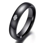 4mm Simple Smooth Women Rings Black Stainless Steel Men Rings Birthday Gifts Rings for men