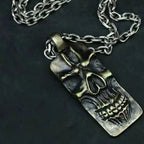 Military Tag Skull Pendant Necklace