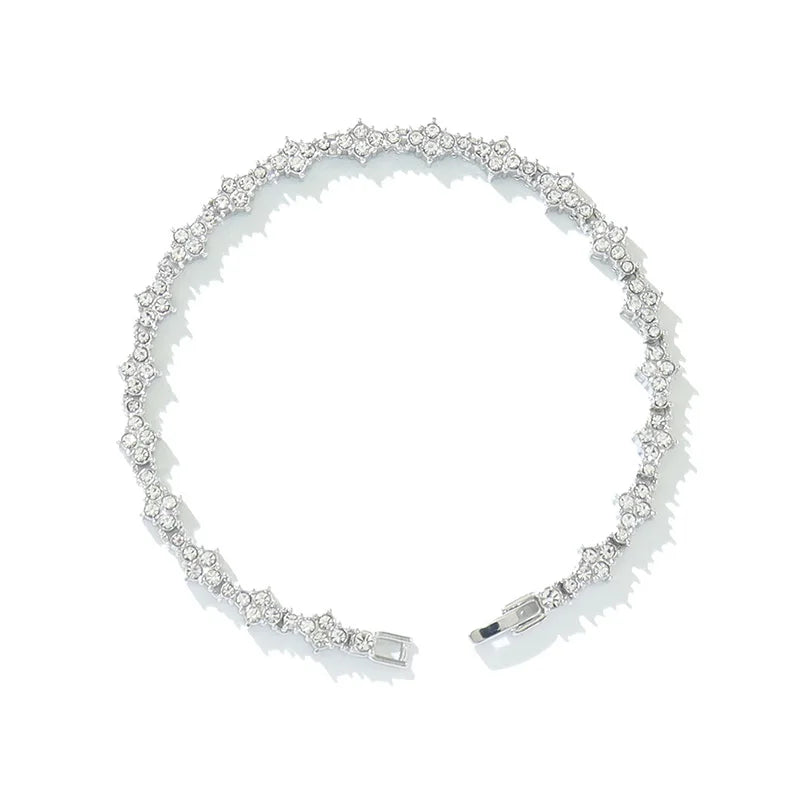 Round Stone Star CZ Bracelet — Stainless Steel