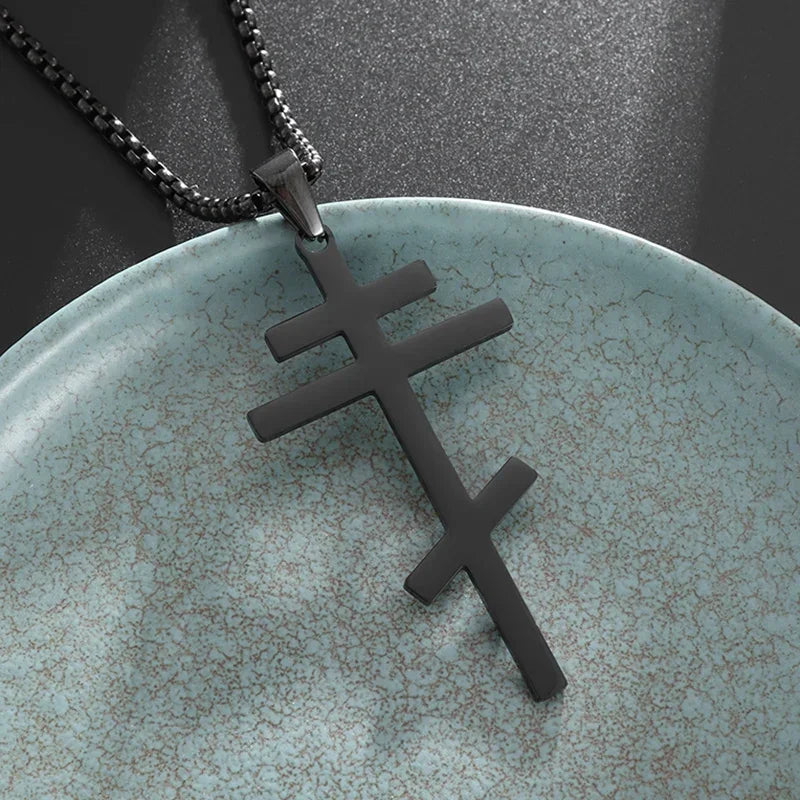 Stainless Steel Square Black Natural Stone Necklace Beautiful Geometric Polygon Pendant for Women Casual Punk Jewelry