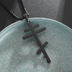 Stainless Steel Square Black Natural Stone Necklace Beautiful Geometric Polygon Pendant for Women Casual Punk Jewelry