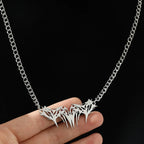 Thorns Bat Pendant Necklace — Stainless Steel