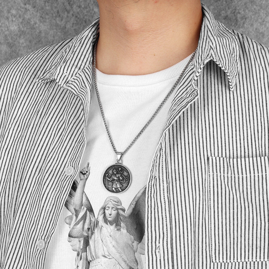 St. Christopher Pendant — Stainless Steel