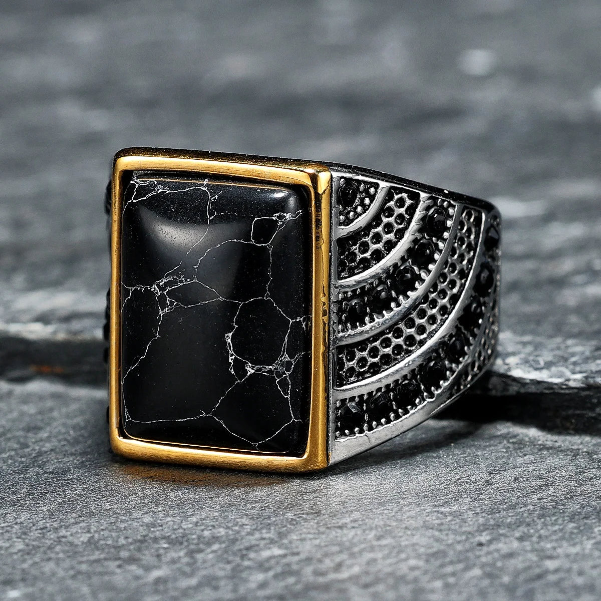 Simple Rings 316L Stainless Steel Ring Trendy Luxury Men Elegant Rhinestone for Male Boyfriend Jewelry Classic Gift