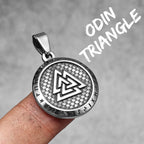 Viking Runes Men Necklaces With Pendant Stainless Steel Jewelry For Male Women Odin Triangle Punk Accessories Gifts Wholesale