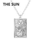 LIKGREAT Tarot Card Necklace Major Arcana Tarots Stainless Steel Necklaces Divination Jewelry Birthday Gift for Women