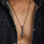 Viking Arrowhead Valknut Pendant Necklace — Stainless Steel