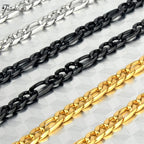 Fashion New Figaro Chain Necklace For Men Punk Silver Color Stainless Steel Long Necklace Men Hip Hop Jewelry Gift