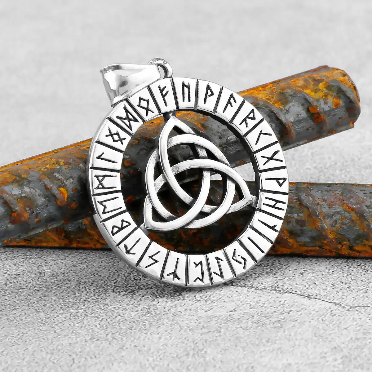 Viking Witch Celtic Knot Pendant Necklace Rune Stainless Steel Men Chain Odin Gothic Necklace Protection Amulet Jewelry