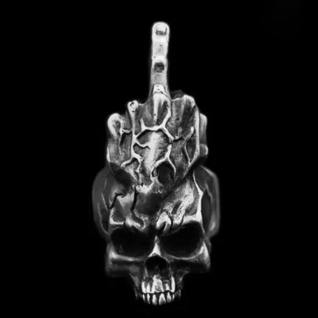 Men's Calvarium Skull Ring Gothic 316L Stainless Steel Biker Ring Motorcycle Band jewellery Party Gift OSR734