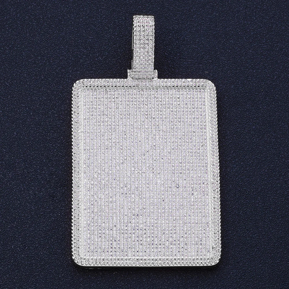 Iced Out Square Pendant Necklace CZ