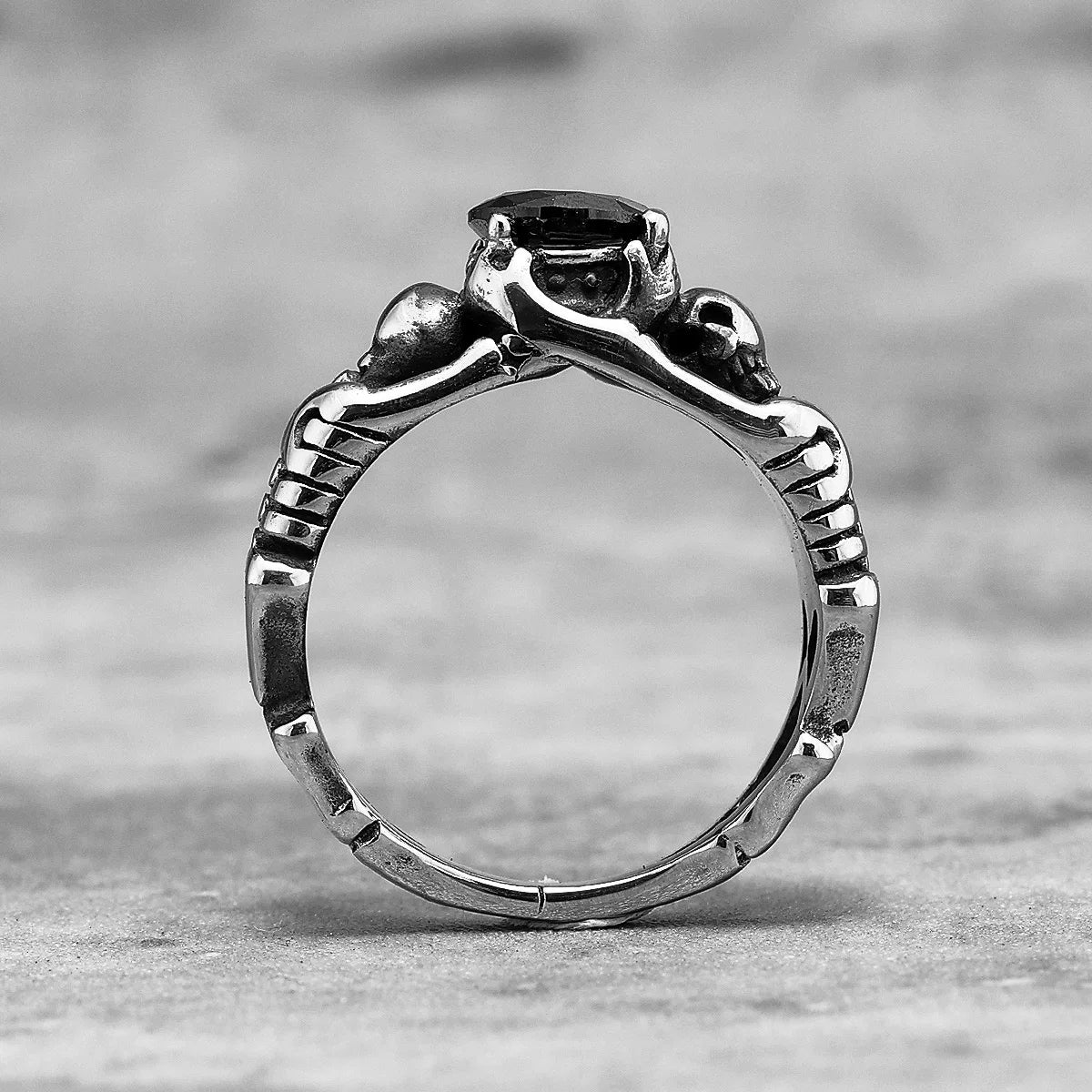 Skull Gemstone Ring — Stainless Steel